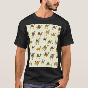 Camels Caravan Dekoration Nahtloses Muster T-Shirt