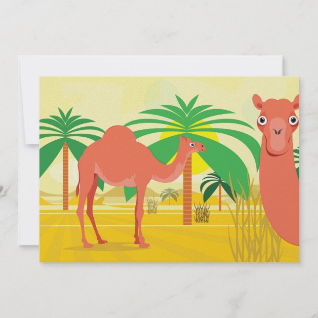 Camels Illustration Einladung (Vorderseite)