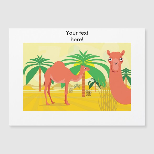Camels Illustration Magnetkarte (Vorderseite)