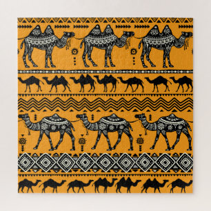 Camels Illustration Nahtloses Muster.