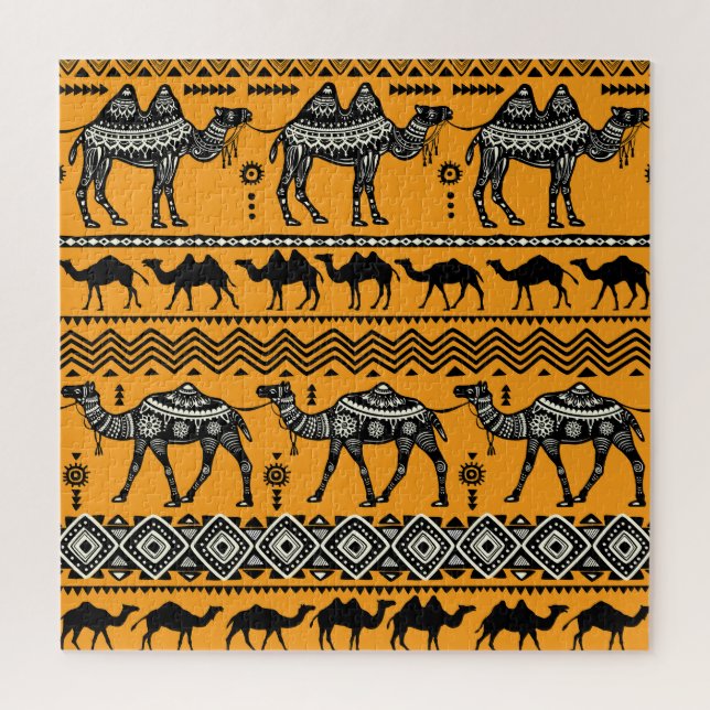 Camels Illustration Nahtloses Muster. (Vertikal)