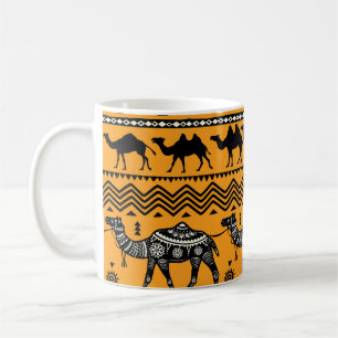 Camels Illustration Nahtloses Muster. Kaffeetasse