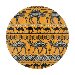 Camels Illustration Nahtloses Muster. Schneidebrett