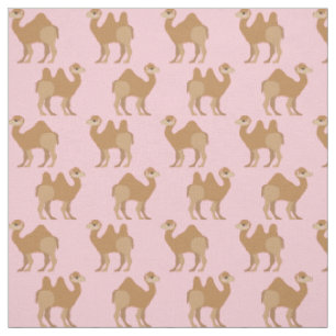 Camels Print Fabric Pink Stoff
