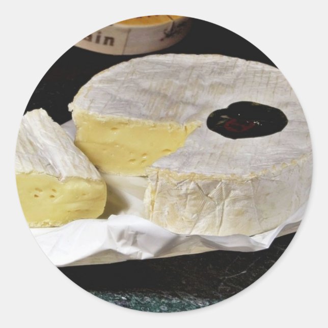 Camembert Cheese Runder Aufkleber (Vorderseite)