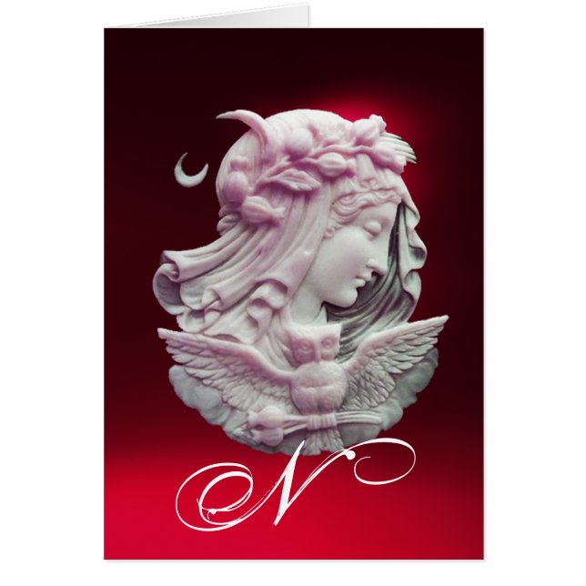 CAMEO ANTIQUE, LUNE DAME DE NUIT AVEC OWL MONOGRAM (Devant)