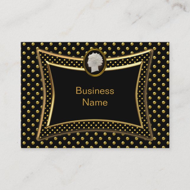 Cameo Black Gold Spot Elegantes Business Visitenkarte (Vorderseite)