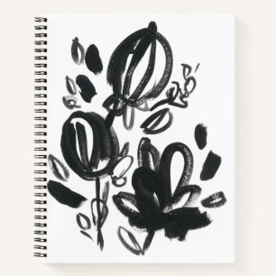 Cameo Bloom - Schwarz und Weiß Notizbuch