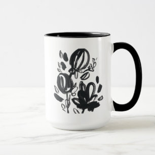Cameo Bloom - Schwarzweiß Tasse