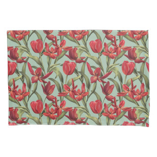 Cameo Green Watercolor Floral Pillow Case Kissenbezug