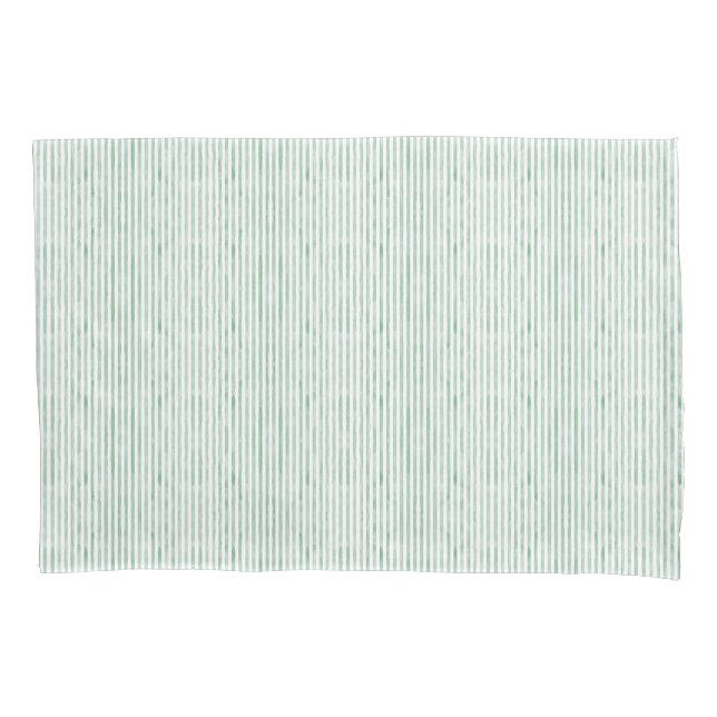 Cameo Green Watercolor Streifen King Duvet Kissenbezug (Vorderseite)