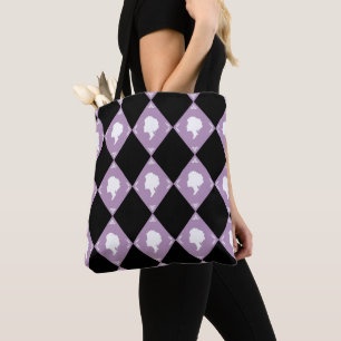 Cameo Harlequins, Lilac, Weiß, Schwarz Tasche