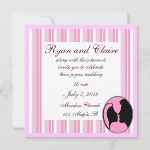 Cameo Kiss Silhouette Hochzeitseinladungen Einladung