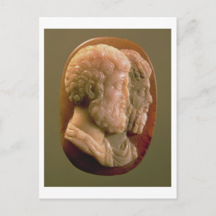 Cameo mit Marcus Aurelius (121-180) und Luci Postkarte