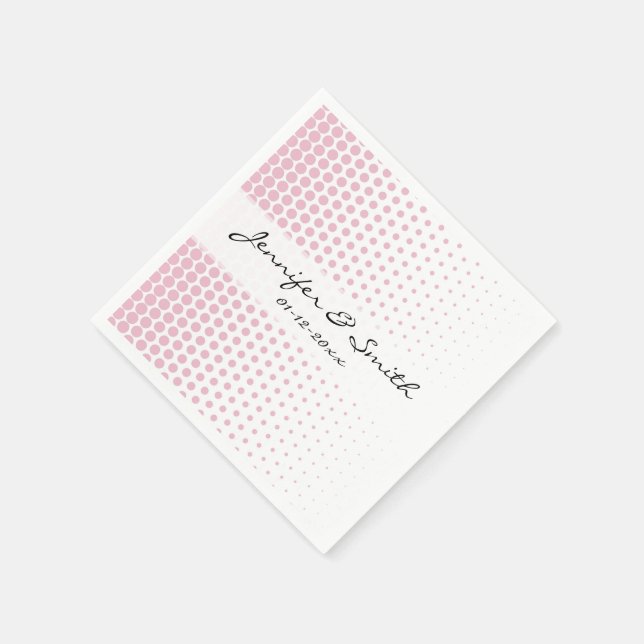 Cameo Pink Polka Dot Modern White Serviette (Ecke)