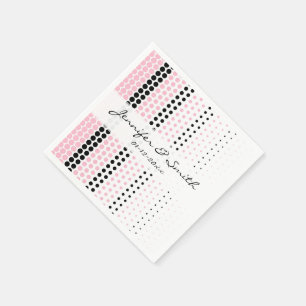 Cameo Rosa und Schwarz Punkte Serviette