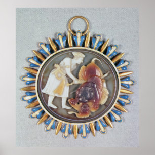 Cameo zeigt Kaiser Shah Jahan tötet Löwen Poster