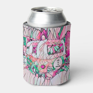 Camer Leben Ist Eine Reise Geh Rosa Grüner Hippie Dosenkühler