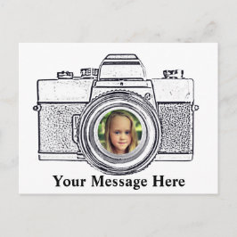 Caméra avec votre carte postale photo