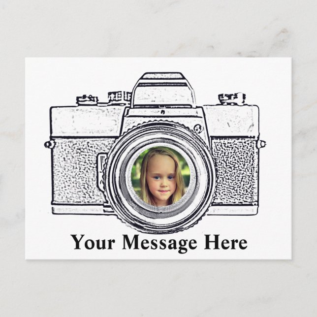 Caméra avec votre carte postale photo (Devant)