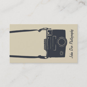 Camera Beige Stilvolle Retro Blue Fotografie Visitenkarte