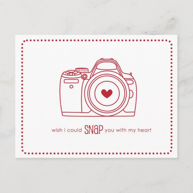 Camera Funny Valentine Postkarten (rot) (Vorderseite)