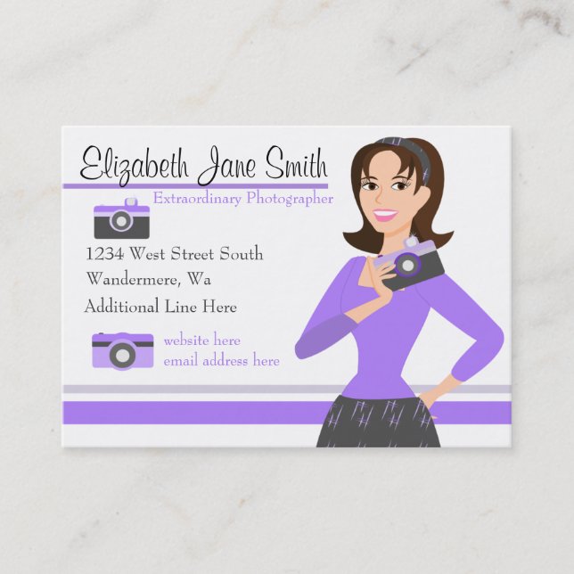 Camera Girl Business Card NEU Visitenkarte (Vorderseite)