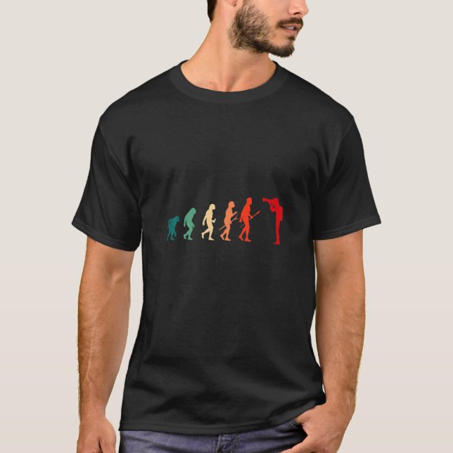Camera Human Evolution Foto Fotograf T-Shirt (Vorderseite)