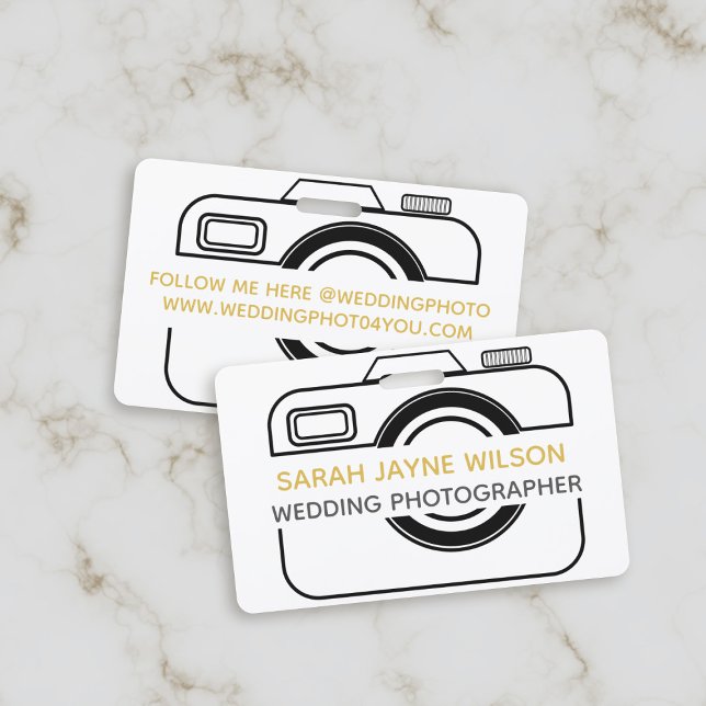 Camera Icon Wedding Fotograf Business Abzeichen Ausweis (If you're a Wedding Photographer - here's your name badge. Just add your name and details)