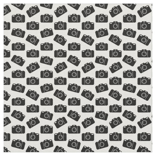 Camera Icons Muster Fotografie CUSTOM BG FARBE Stoff (Nahaufnahme)
