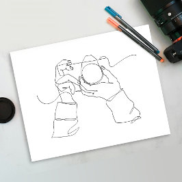 Camera Line Art | Eine Linie Art | Poster