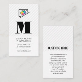 Camera-Logo | Monogramm | Stripes Business Card Visitenkarte