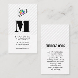 Camera-Logo   Monogramm   Stripes Business Card Visitenkarte