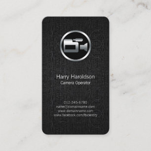 Camera Operator Camera Black Grunge Visitenkarte