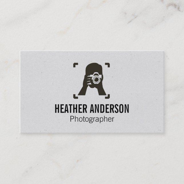 Cameraman Holding Camera Visitenkarte (Vorderseite)