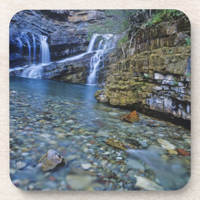 Cameron Falls in Waterton Lake National Park in 2 Untersetzer (Vorderseite)