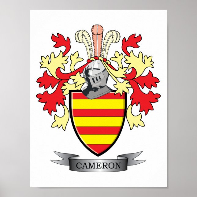 Cameron Family Crest Coat of Arms Poster (Vorne)