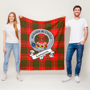 Cameron Modern Clan Abzeichen Tartan Kariert Fleecedecke