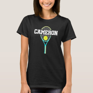 Cameron Name Tennis Player Boys Ball und Racket SP T-Shirt