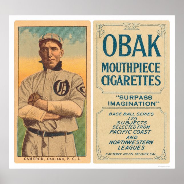 Cameron Oakland Baseball 1910 Poster (Vorne)