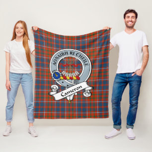 Cameron of Lochiel Ancient Clan Abzeichen Tartan K Fleecedecke