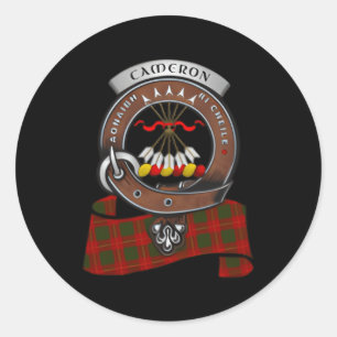 Cameron Scottish Clan Abzeichen Tan Runder Aufkleber