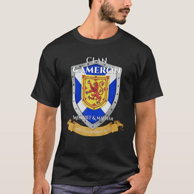 Cameron Scottish Family Clan Scotland Shield T-Shirt (Vorderseite)