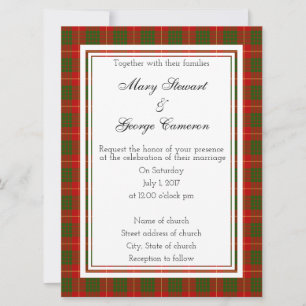 Cameron Scottish Wedding Einladung