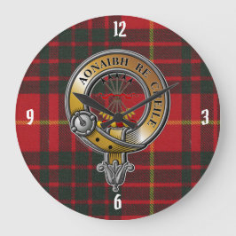 Cameron Tartan & Abzeichen Große Wanduhr