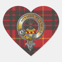 Cameron Tartan & Abzeichen Herz-Aufkleber