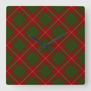 Cameron tartan red green plaid quadratische wanduhr