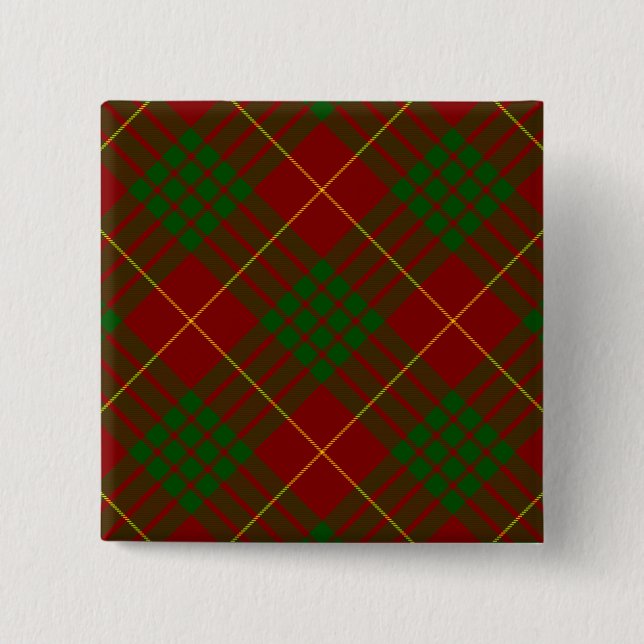 Cameron Tartan Rot kariert Button (Vorderseite)
