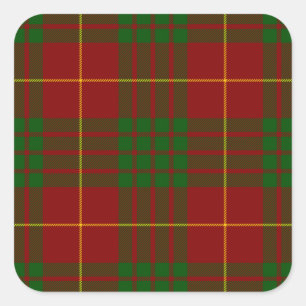 Cameron Tartan Rot kariert Quadratischer Aufkleber