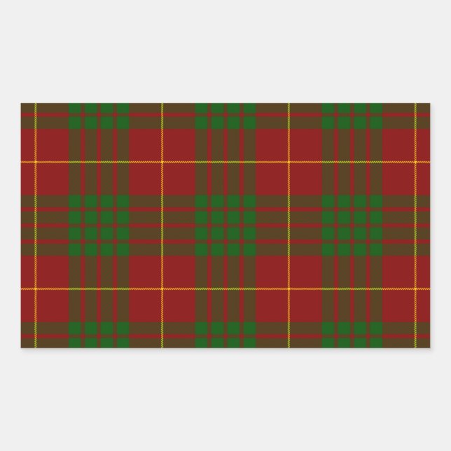 Cameron Tartan Rot kariert Rechteckiger Aufkleber (Vorderseite)